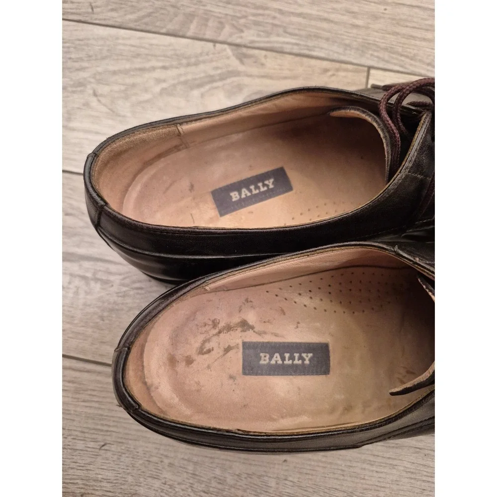 Bally‎ Rogers Italy Mens Leather Cap Toe Oxford Dress Shoes Dark Brown Size 11 D